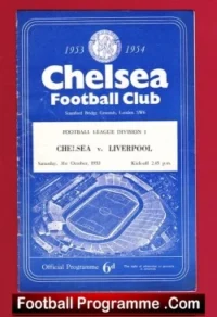 Chelsea v Liverpool 1953 - football programme