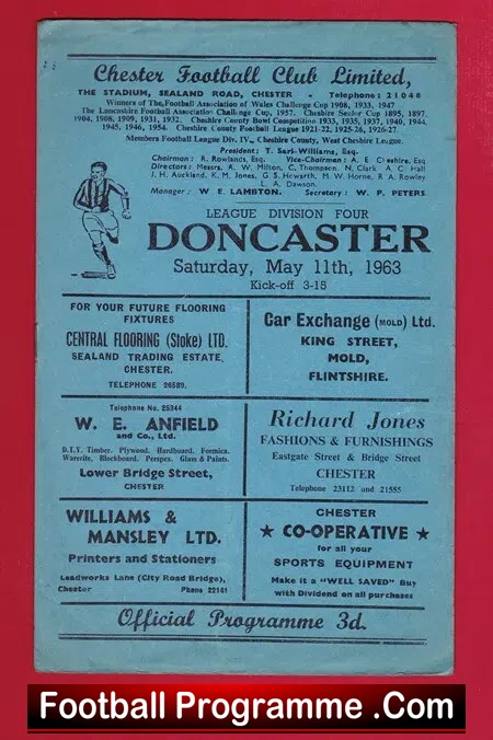 Chester City v Doncaster Rovers 1963