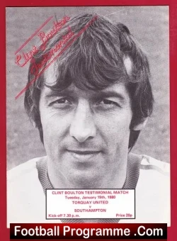 Clint Boulton Testimonial Benefit Match Torquay United 1980