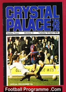 Crystal Palace v Halifax Town 1976 - football programme