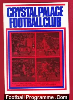 Crystal Palace v Sunderland 1974 - football programme