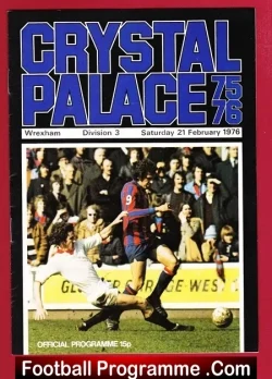 Crystal Palace v Wrexham 1976 - football programme
