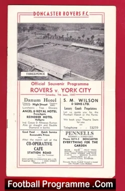 Doncaster Rovers v York City 1947 - football programme