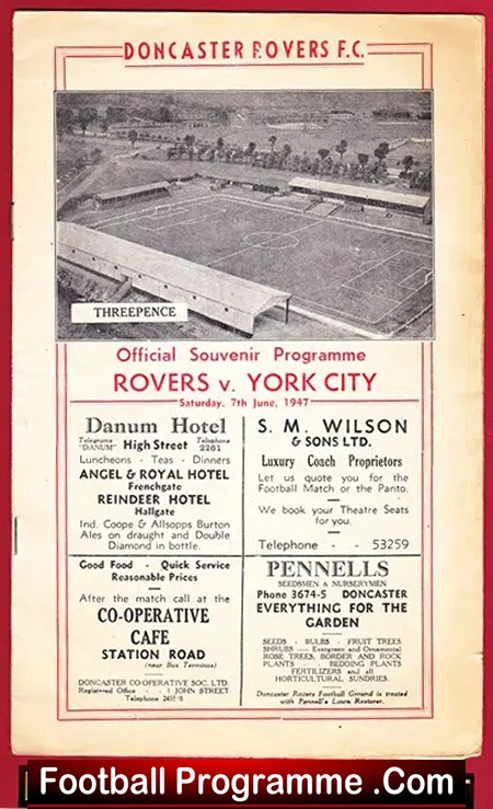 Doncaster Rovers v York City 1947