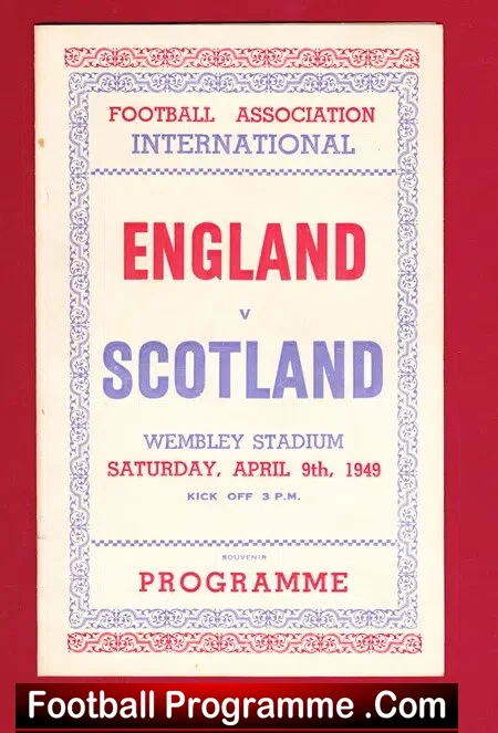 England v Scotland 1949 – Pirate Programme