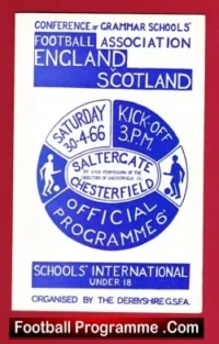 England v Scotland 1966 – Schoolboys Match at Chesterfield