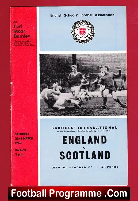 England v Scotland 1969 – Schoolboys at Turf Moor Burnley