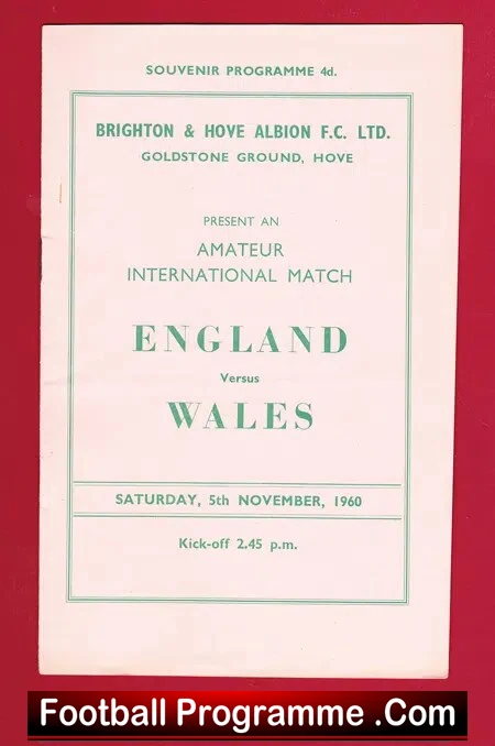 England v Wales 1960 – At Brighton Amateur International