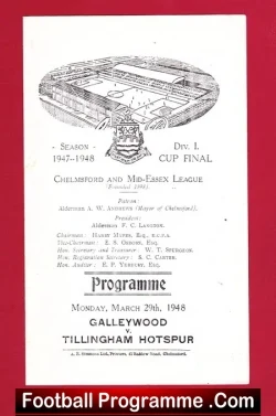 Galleywood v Tillingham Hotspur 1948 Chelmsford Essex Cup Final