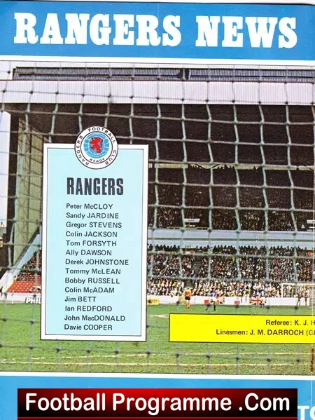 Glasgow Rangers v Arsenal 1980 - Friendly Challenge Match