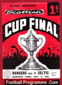 Glasgow Rangers v Glasgow Celtic 1963 - Scottish Cup Final - football programme
