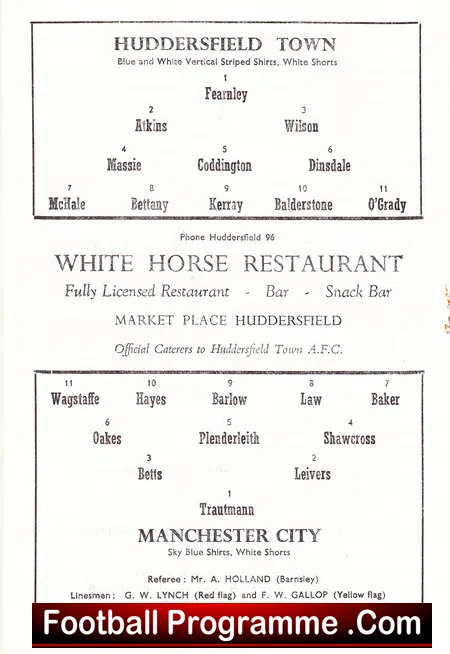 Huddersfield Town v Manchester City 1961 - Denis Law