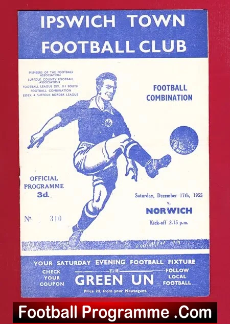 Ipswich Town v Norwich City 1955 – Football Combination