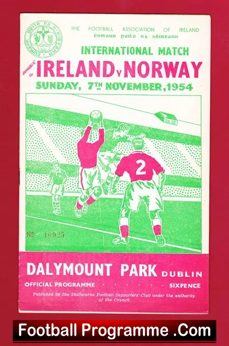 Ireland v Norway 1954 – Dalymount Park Dublin
