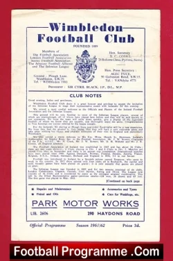 Istmian League v Iceland 1961 – Friendly Match at Wimbledon