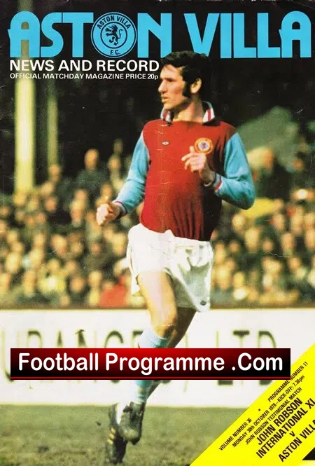 John Robson Testimonial Benefit Game Aston Villa 1978