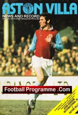 John Robson Testimonial Benefit Game Aston Villa 1978