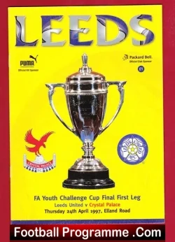 Leeds United v Crystal Palace 1997 - Youth Cup Final First Leg - football programme