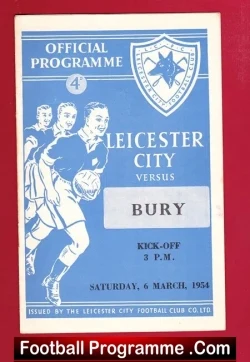 Leicester City v Bury 1954 - football programme