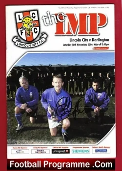 Lincoln City v Darlington 2006 - Signed Autograph - football programme