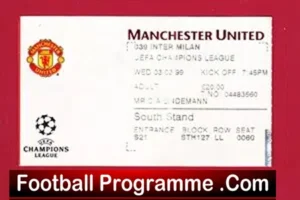 Manchester United v Brondby 1998 – Treble Season Ticket