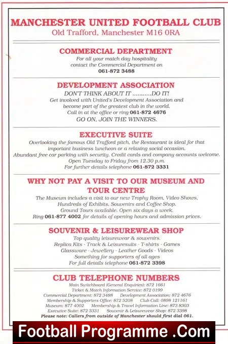 Manchester United v Coventry City 1993 - Reserves - Robson Last