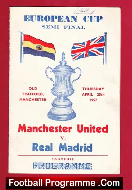 Manchester United v Real Madrid 1957 Pirate European Semi Final