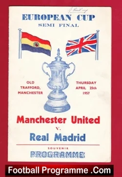 Manchester United v Real Madrid 1957 Pirate European Semi Final