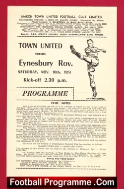 March Town United v Eynesbury Rovers 1951
