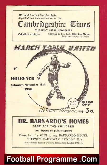 March Town v Holbeach United 1950 – Official Programme