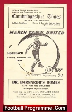 March Town v Holbeach United 1950 – Official Programme