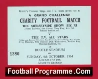 Merseyside Show Biz v TV All Stars 1964 -Ticket Bootle Liverpool