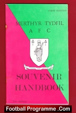 Merthyr Tydfil Football Club Official Handbook 1967 - 1968 First - football memorabilia