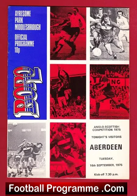 Middlesbrough v Aberdeen 1975 – Anglo Scottish Cup