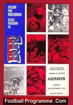 Middlesbrough v Aberdeen 1975 – Anglo Scottish Cup