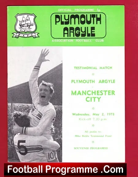 Mike Bickle Testimonial Benefit Game Plymouth Argyle 1973