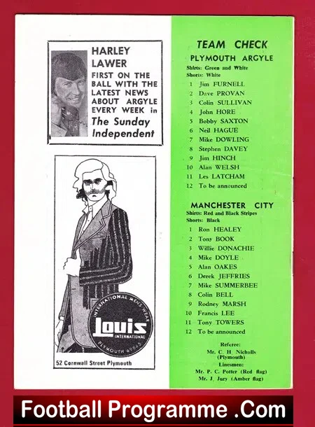 Mike Bickle Testimonial Benefit Game Plymouth Argyle 1973