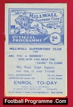 Millwall v Norwich City 1949