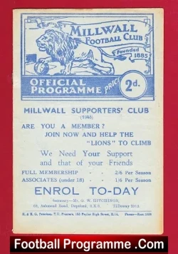 Millwall v Tooting Mitcham 1948 - FA Cup - football programme