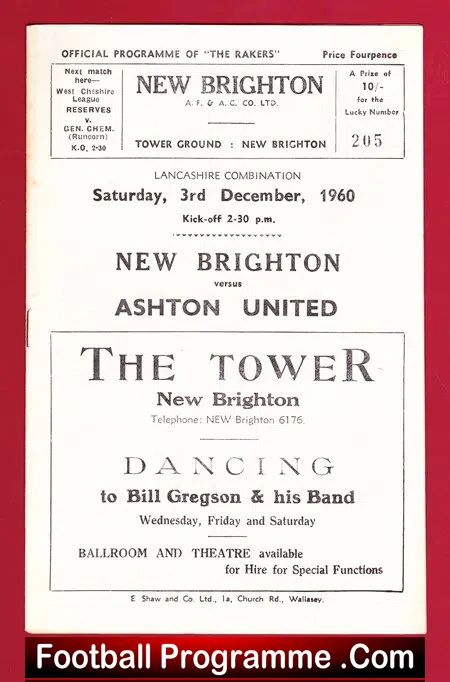 New Brighton v Ashton United 1960 – Lancashire Combination