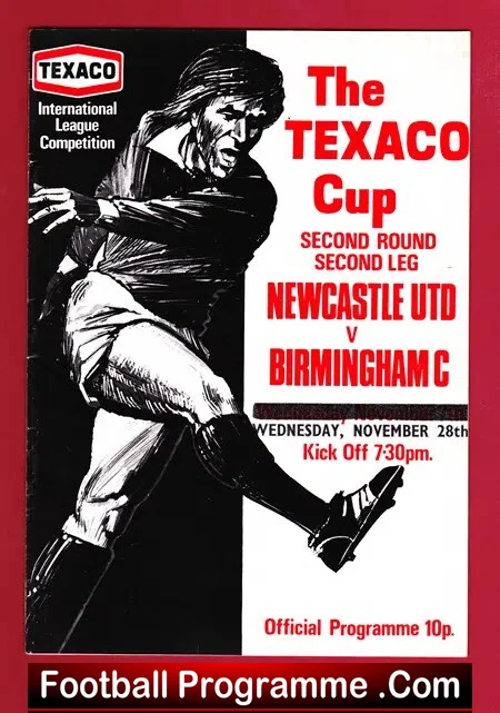 Newcastle United v Birmingham City 1973 – Texaco Cup 2nd Round