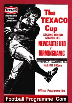 Newcastle United v Birmingham City 1973 – Texaco Cup 2nd Round