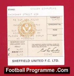 Newcastle United v Manchester United 1985 – Ticket