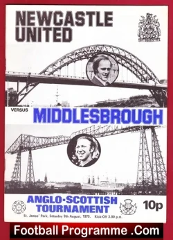 Newcastle United v Middlesbrough 1975 Anglo Scottish Tournament