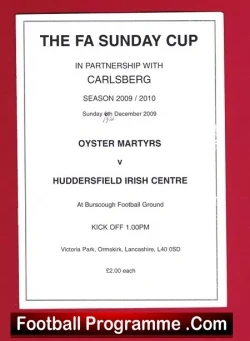 Oyster Martyrs v Huddersfield Irish Centre 2009 – Sunday Cup