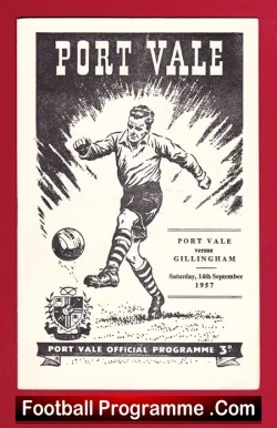 Port Vale v Gillingham 1957 - football programme