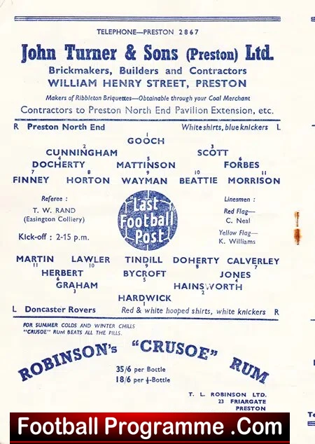Preston North End v Hardwick 1950