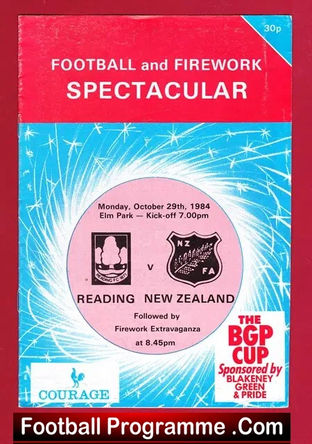 Reading v New Zealand 1984 - Football + Fireworks + George Best