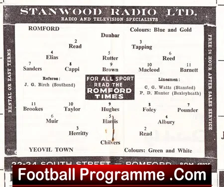 Romford v Yeovil Town 1964