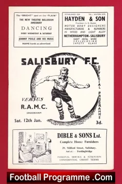 Sailsbury Town v RAMC Crookham 1957
